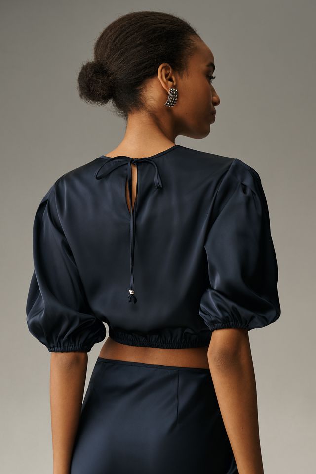 Scotch & Soda Short-Sleeve Cropped Blouse #1