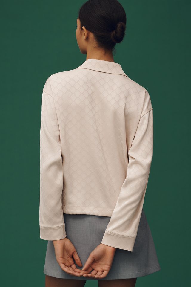 Scotch & Soda Collared Satin Jacquard Blouse #2