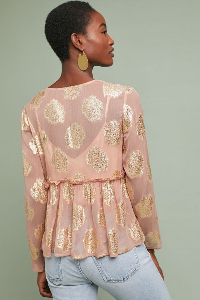 Medallion Foil-Printed Blouse #2