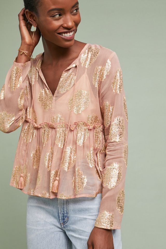 Medallion Foil-Printed Blouse #3