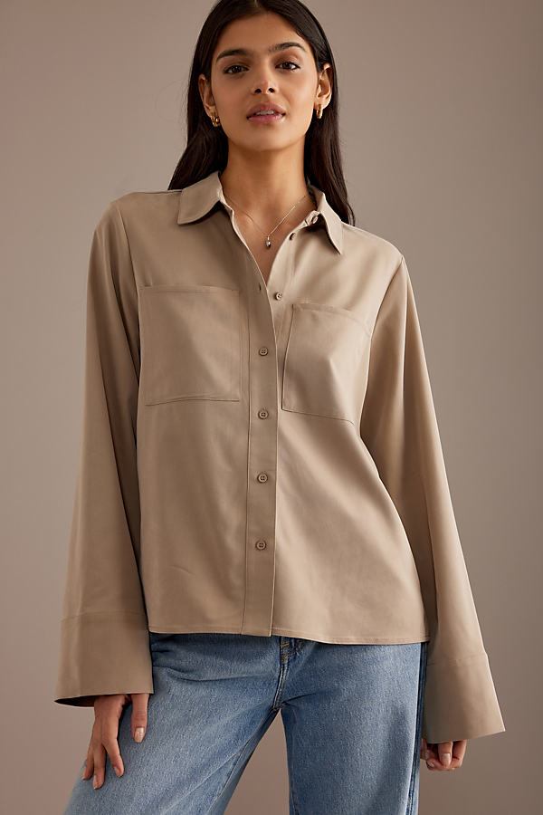 Selected Femme Reba Buttondown Long-Sleeve Shirt