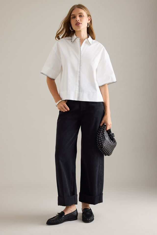 Selected Femme Camicia Crop a Maniche Corte Fia #2