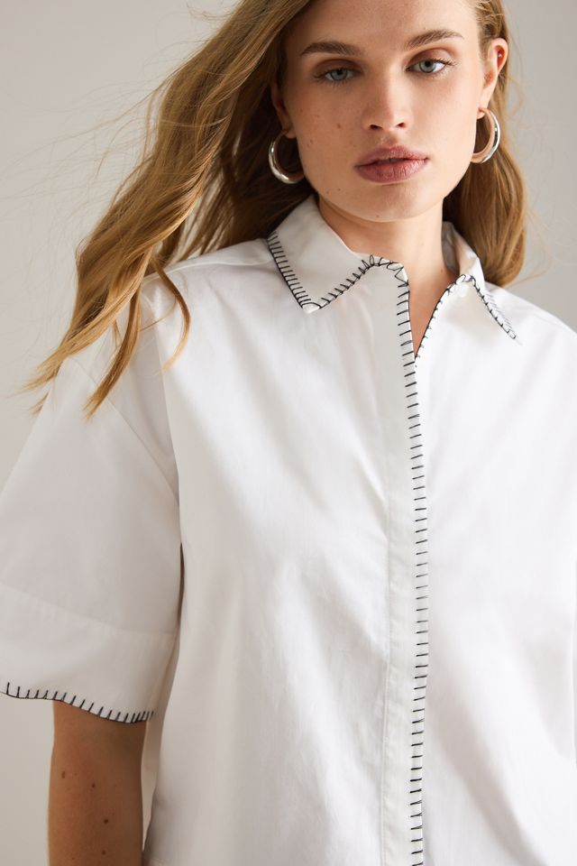 Selected Femme Camicia Crop a Maniche Corte Fia #5