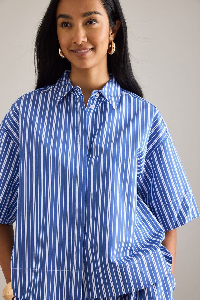 Selected  Fia Short-Sleeve Crop Shirt #3