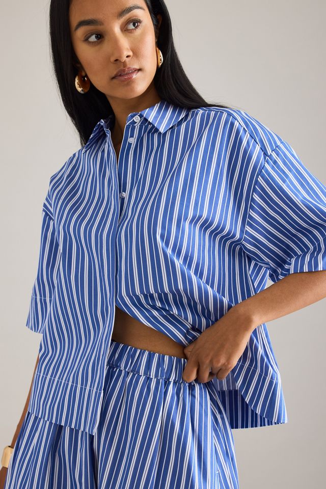 Selected  Fia Short-Sleeve Crop Shirt #4