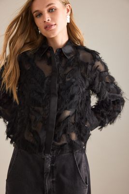 Selected  Myline Fluffy Crop Shirt