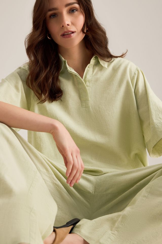 Selected Luisa Polo-Oberteil aus Leinen-Mischung #3