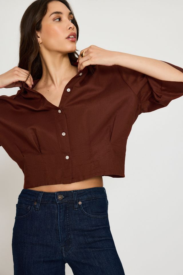 Selected Cleo 3/4-Ärmel Crop Hemd #4