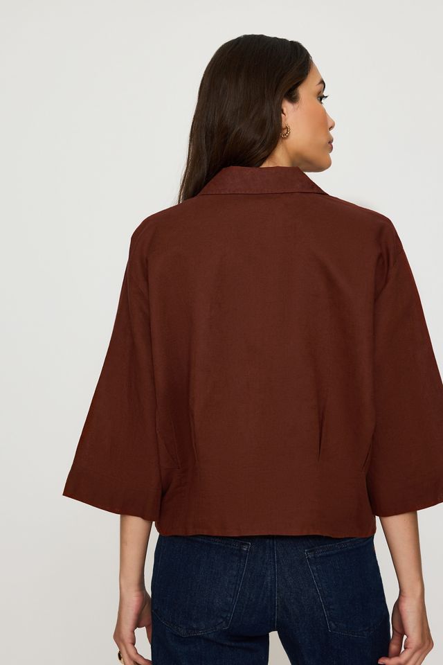 Selected Cleo 3/4-Ärmel Crop Hemd #5