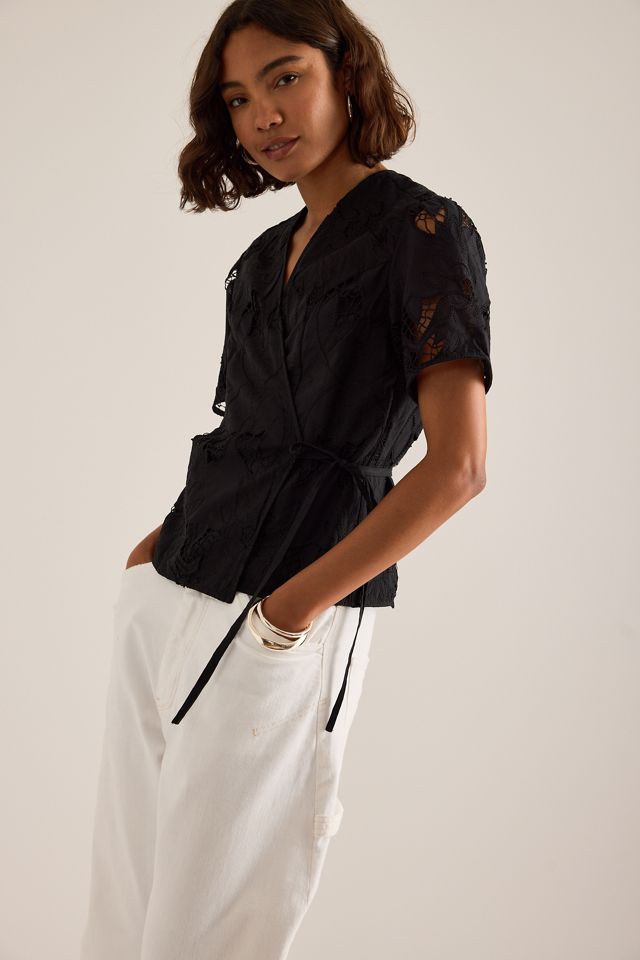 Selected Lola Embroidered Wrap Shirt #2