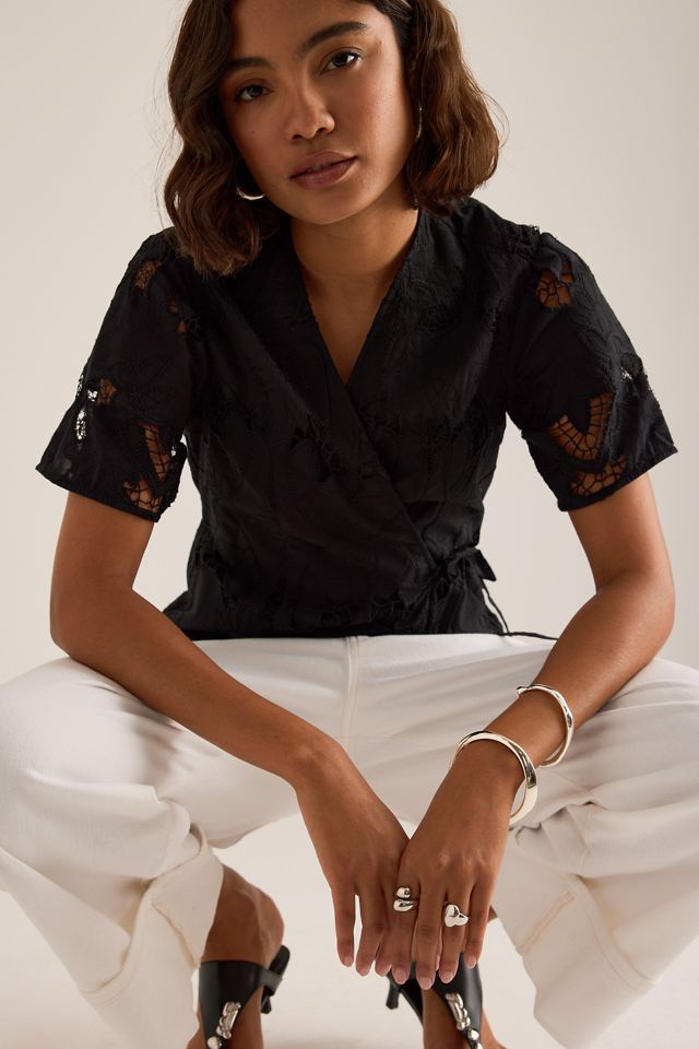 Selected Lola Embroidered Wrap Shirt #1