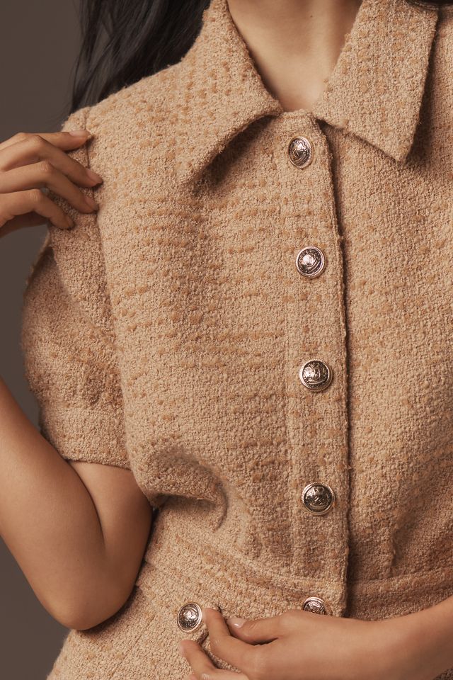 ASTR The Label Bronwyn Bronwyn Puff-Sleeve Tweed Blouse #3