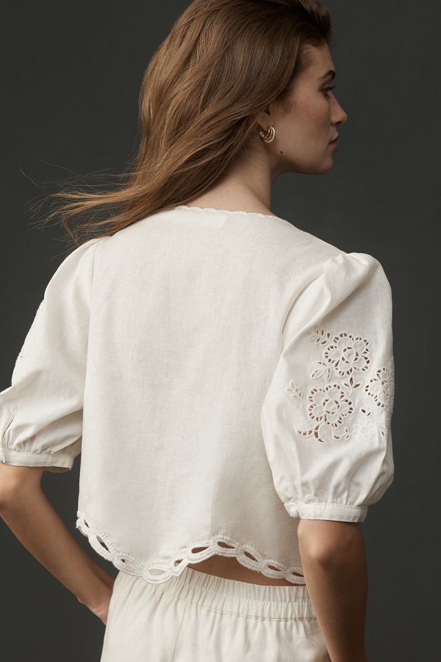 ASTR The Label Joellyn Half-Sleeve Buttondown Top | Anthropologie