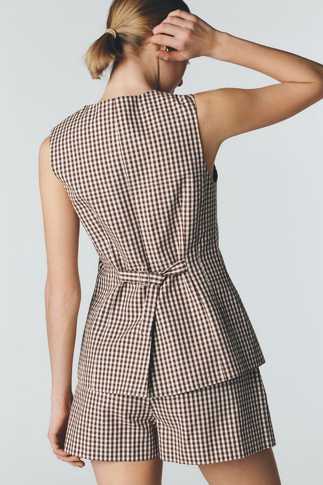 HYKE Astrakhan Vest アストラカン ベスト Karan Gingham Longline Vest - ASTR the Label