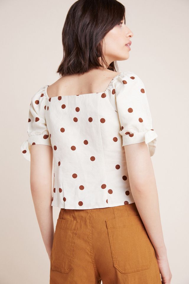 Frenchie Polka Dot Blouse #1