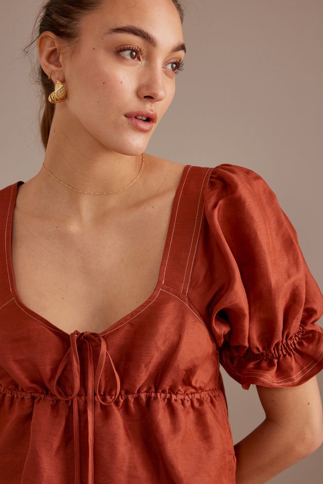 Sancia Lillian Puffärmel Bindedetail Top #2