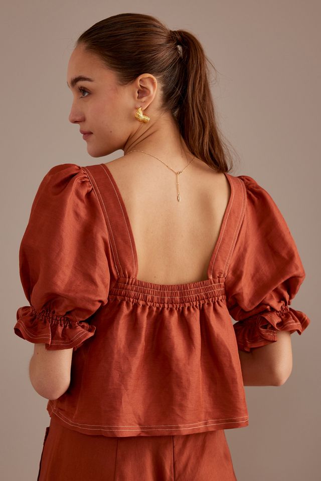 Sancia Lillian Puffärmel Bindedetail Top #4