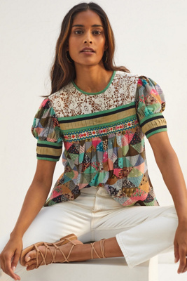 トップス Eaphi cotton lace patchwork blouse cotton lace patchwork blouse / Eaphi