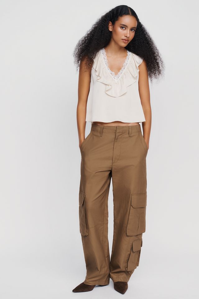 WAYF Ruffled V-Neck Top #1