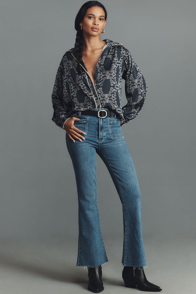 Hutch Kodie Long-Sleeve Silky Buttondown Blouse #2
