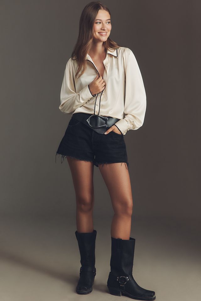 Hutch Kodie Long-Sleeve Silky Buttondown Blouse #3