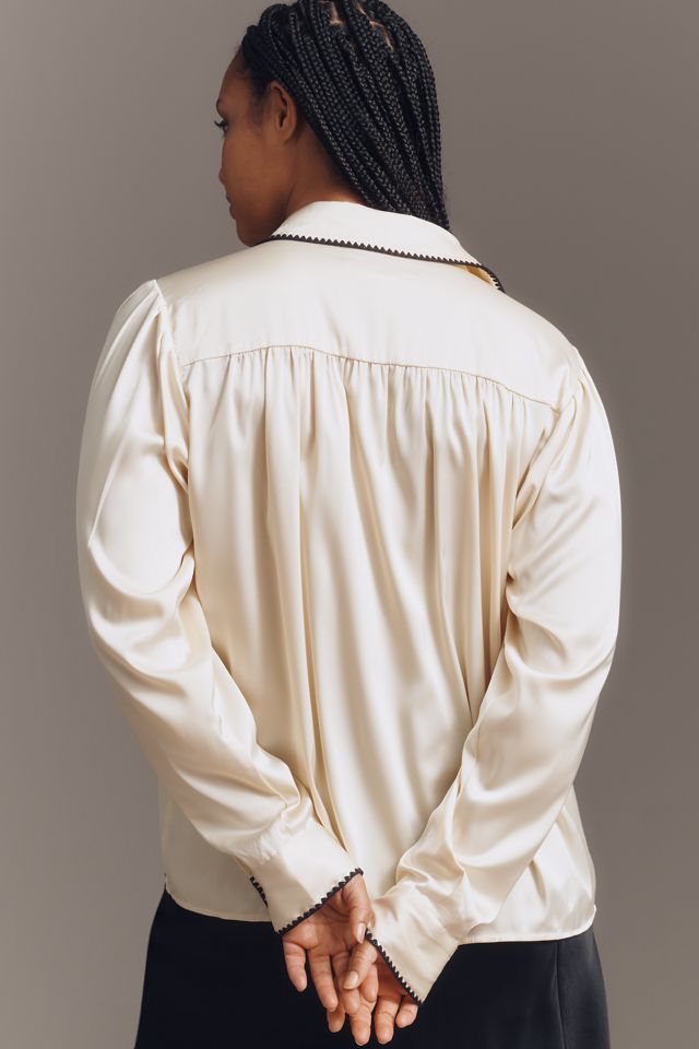 Hutch Kodie Long-Sleeve Silky Buttondown Blouse #6