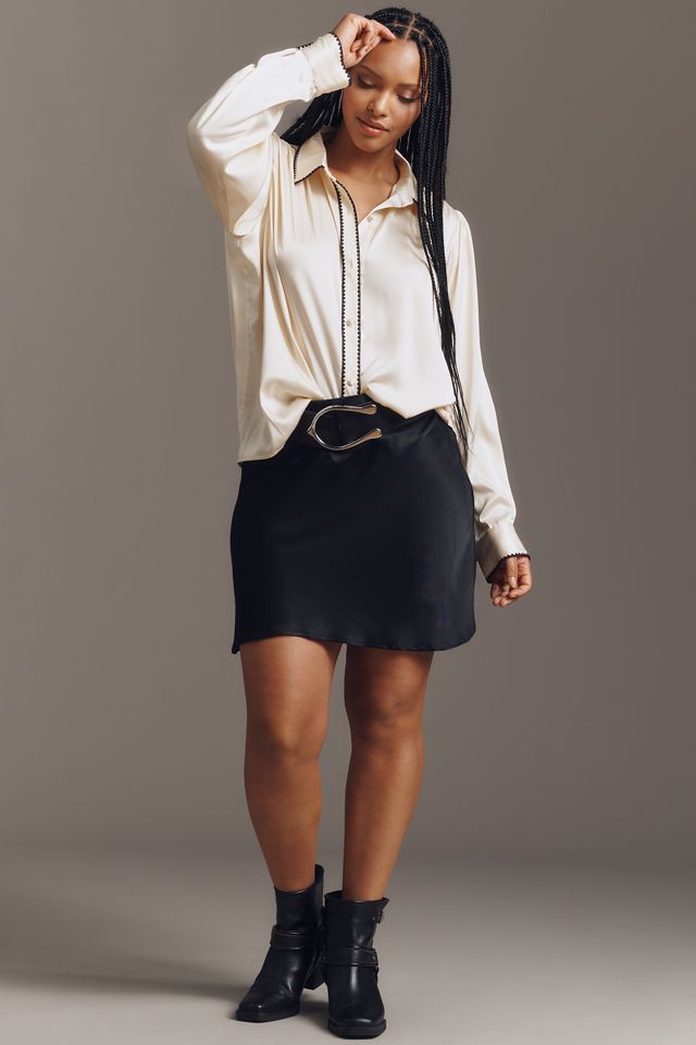 Hutch Kodie Long-Sleeve Silky Buttondown Blouse #7