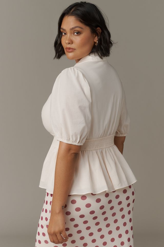 Hutch Fowler Puff-Sleeve Peplum Top #2