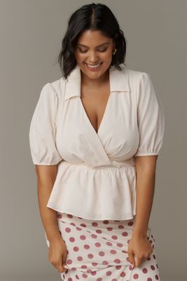 Hutch Fowler Puff-Sleeve Peplum Top
