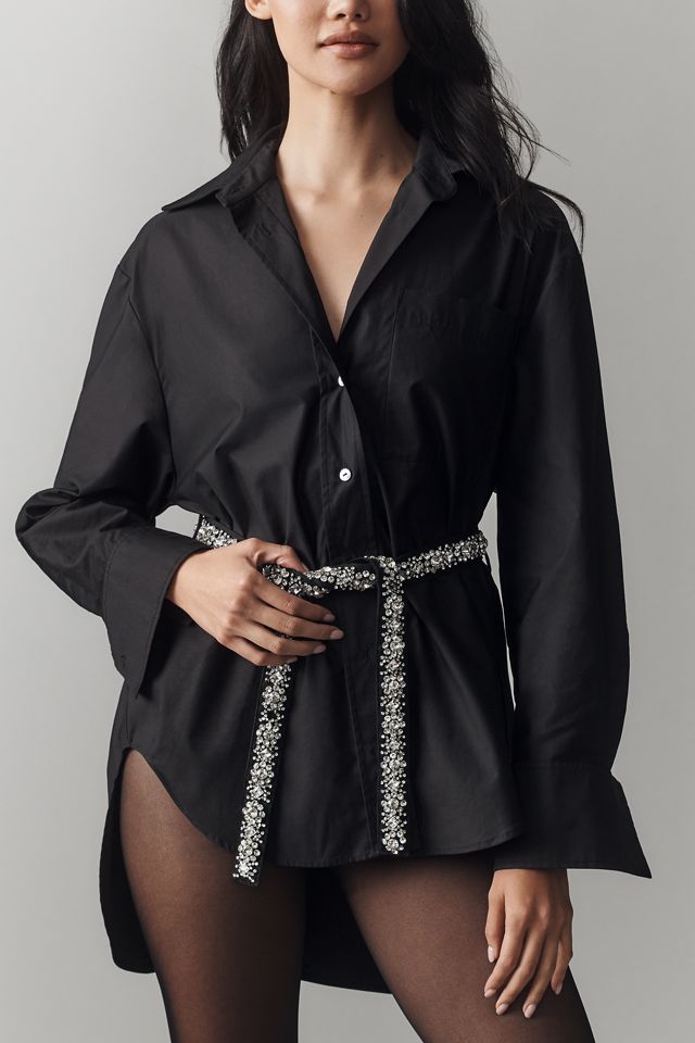 Hutch Crystal Belted Buttondown Shirt #4