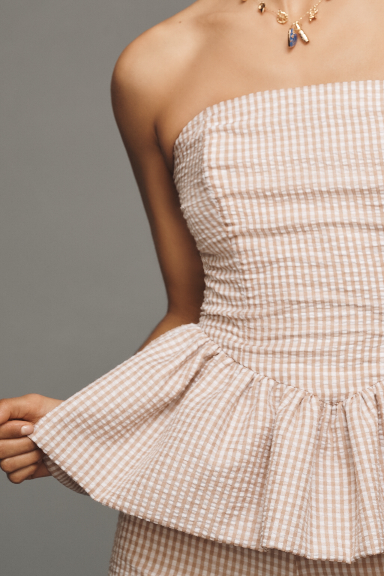 Hutch Strapless Bubble Peplum Top