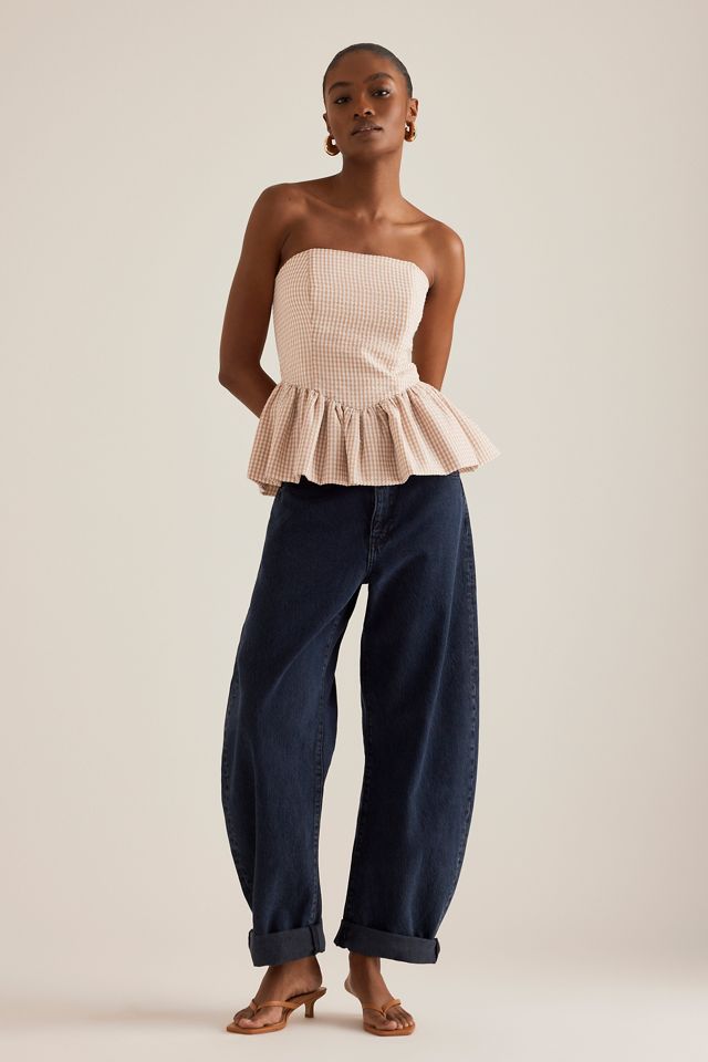 Hutch Strapless Bubble Peplum Top #6