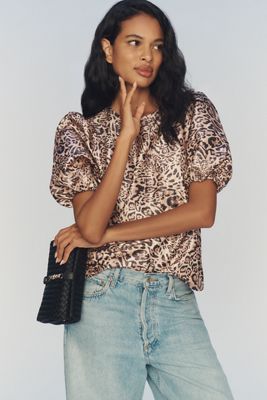 Hutch Puff-Sleeve Printed Blouse
