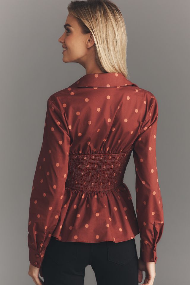 Hutch Long-Sleeve Wrap-Front Peplum Blouse #1