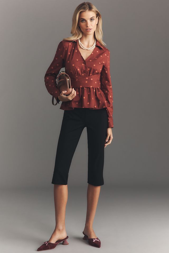 Hutch Long-Sleeve Wrap-Front Peplum Blouse #2