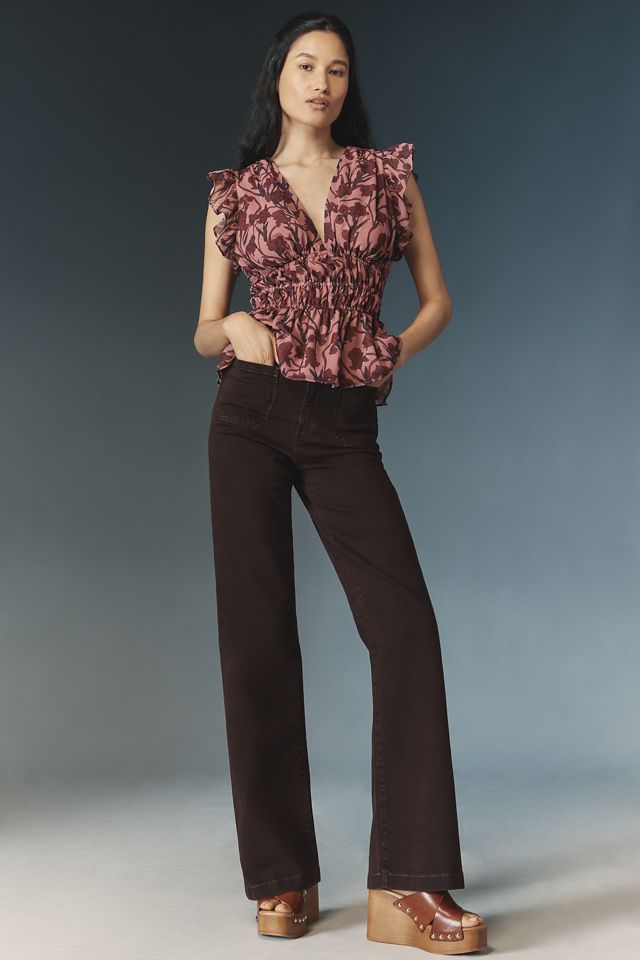 Hutch Flutter-Sleeve V-Neck Blouse #2