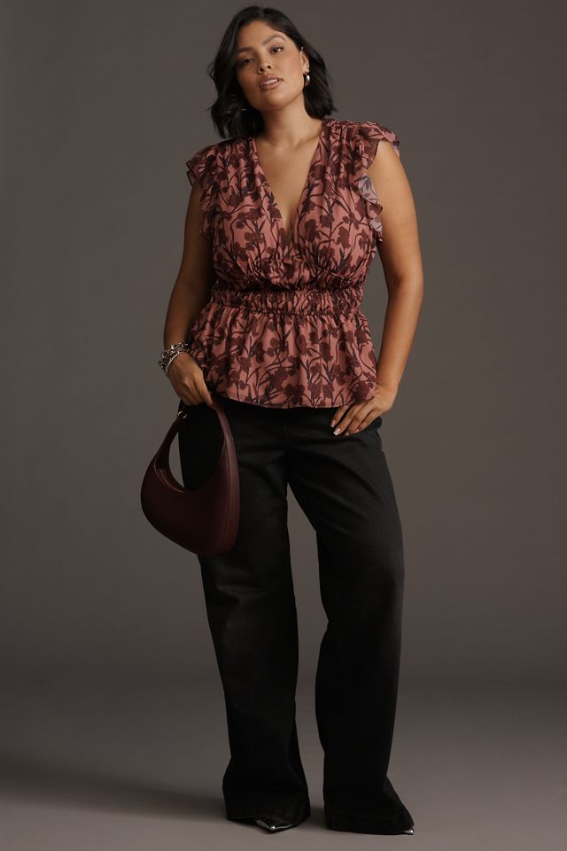 Hutch Flutter-Sleeve V-Neck Blouse #5