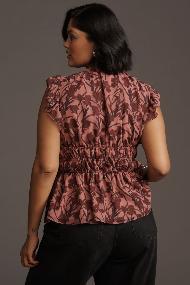 Hutch Flutter-Sleeve V-Neck Blouse #6