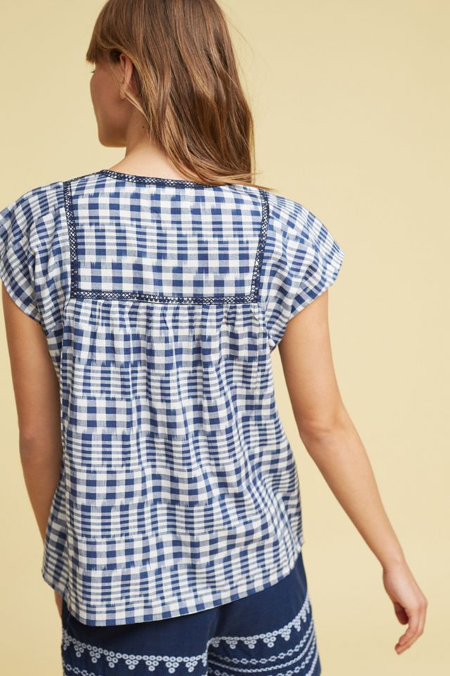 Freya Embroidered Gingham Top #2