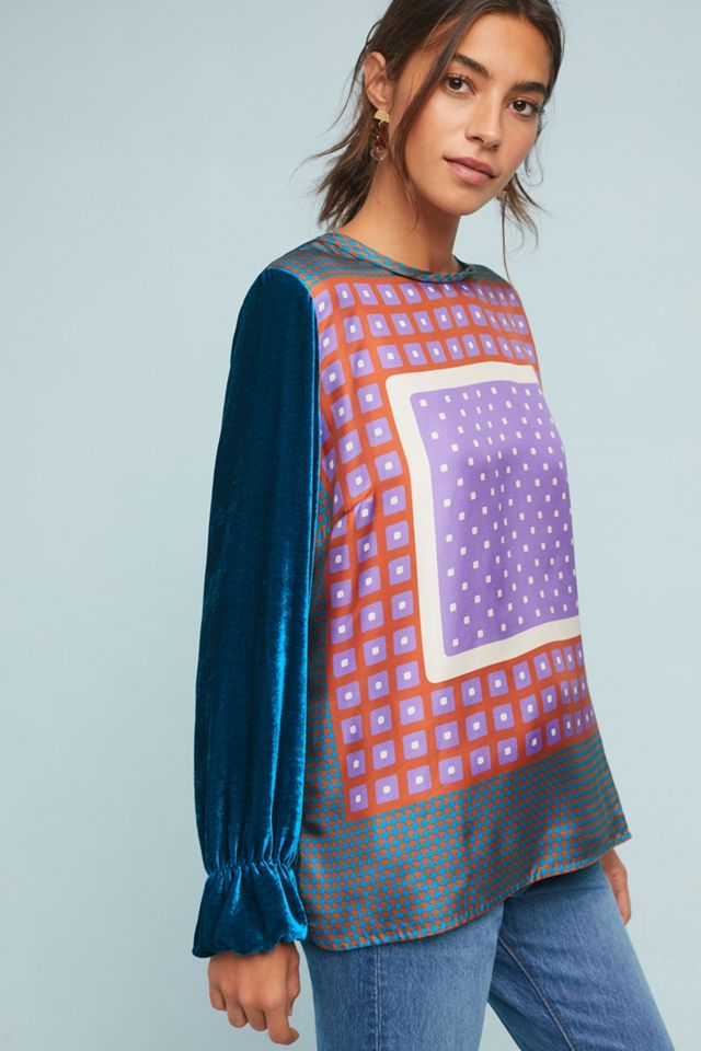 Geometric Silk Pullover #4