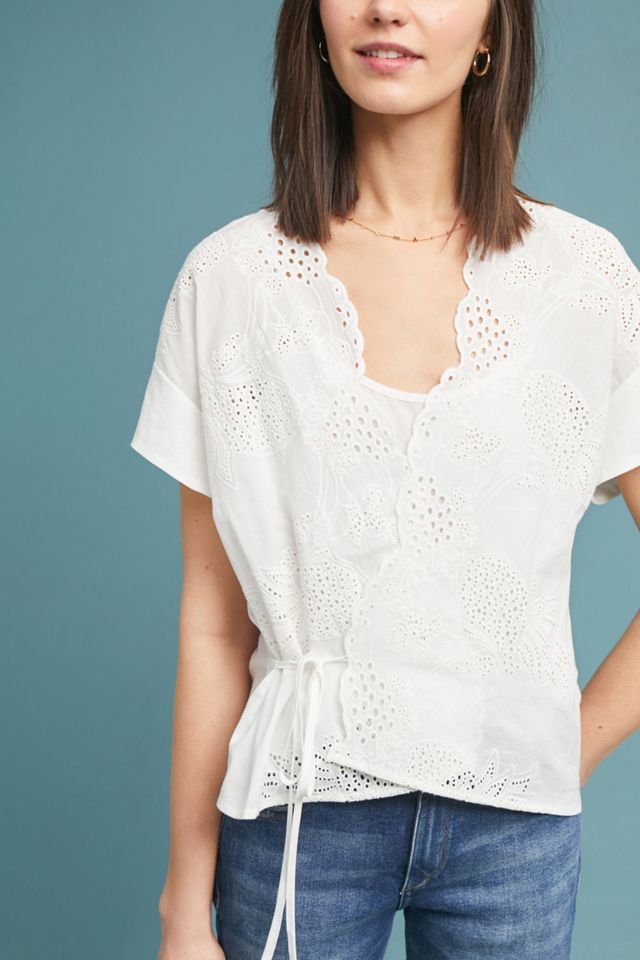 Pineapple Eyelet Wrap Top #3