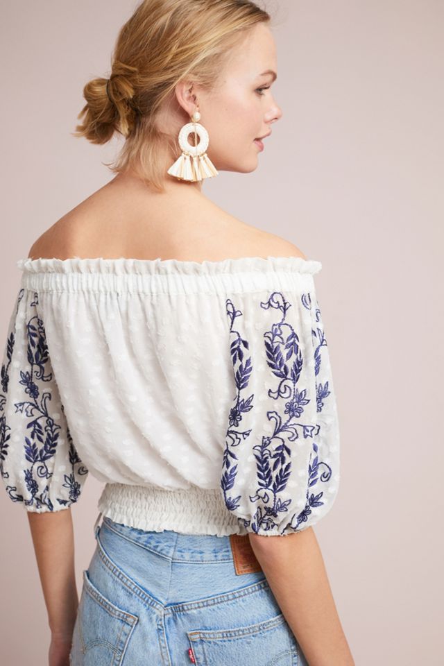 Mayfield Embroidered Off-The-Shoulder Blouse #3