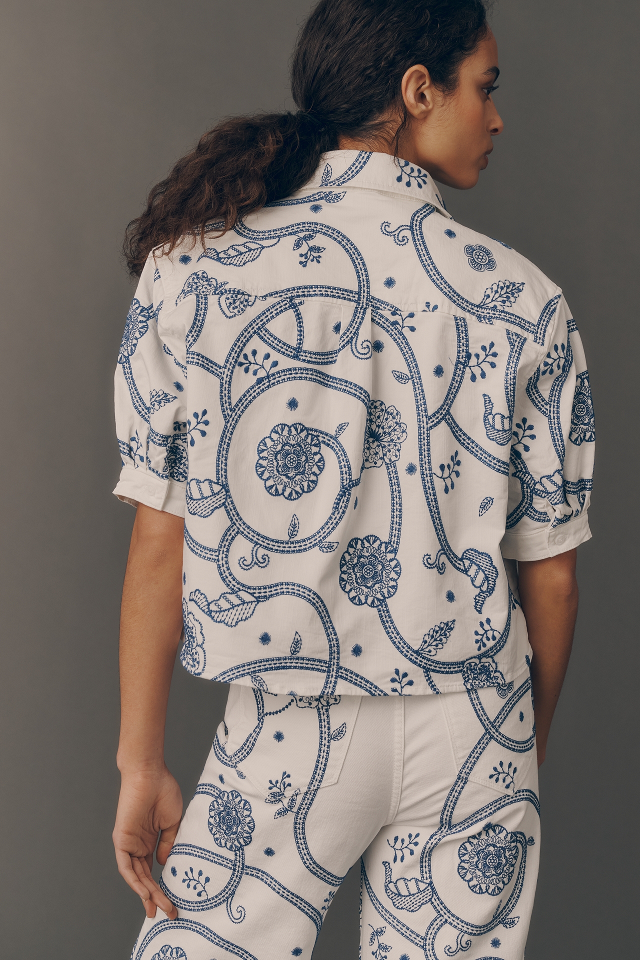 Driftwood Faye Short-Sleeve Buttondown Top