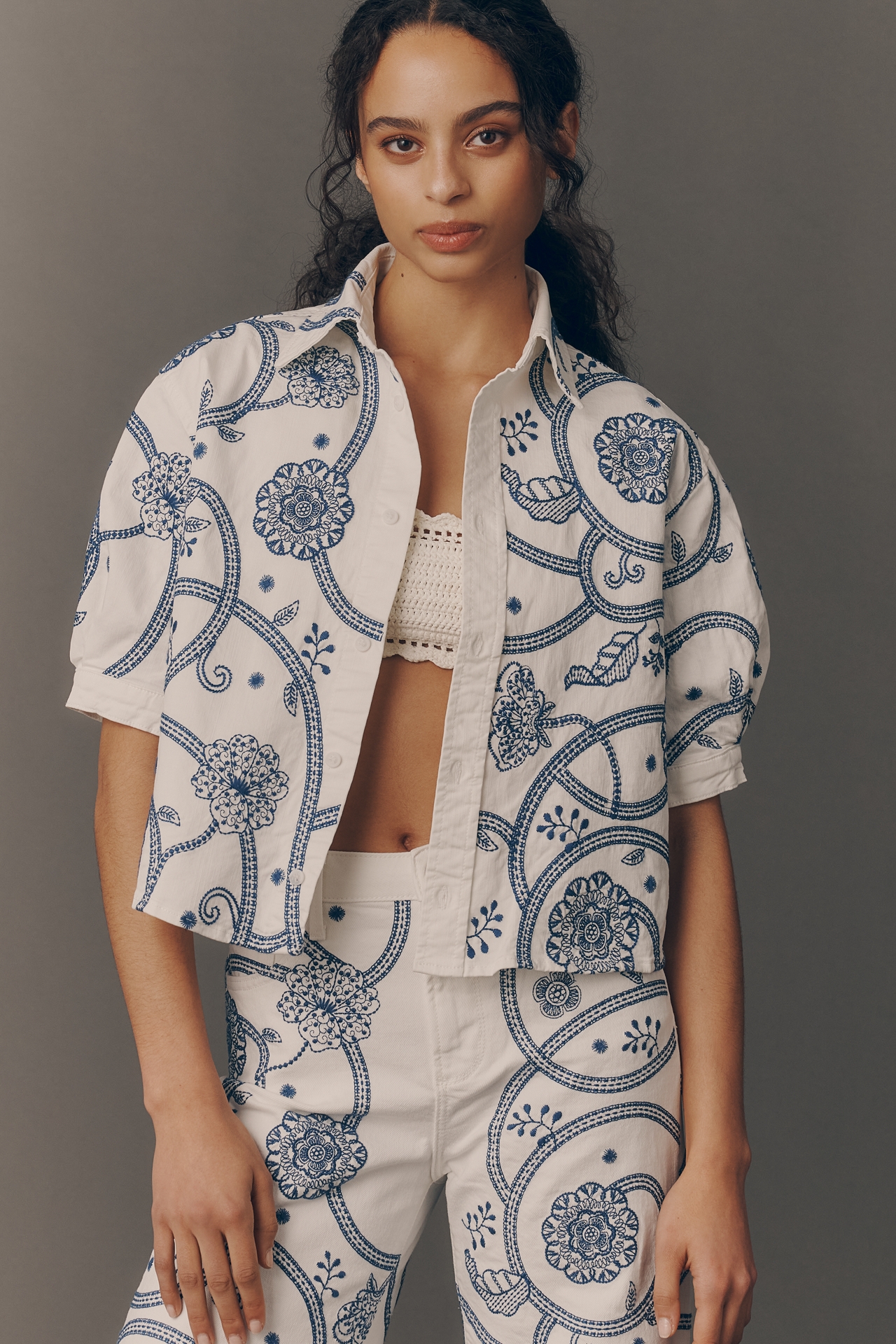 Driftwood Faye Short-Sleeve Buttondown Top