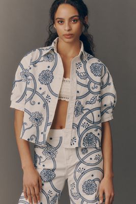 Driftwood Faye Short-Sleeve Buttondown Top