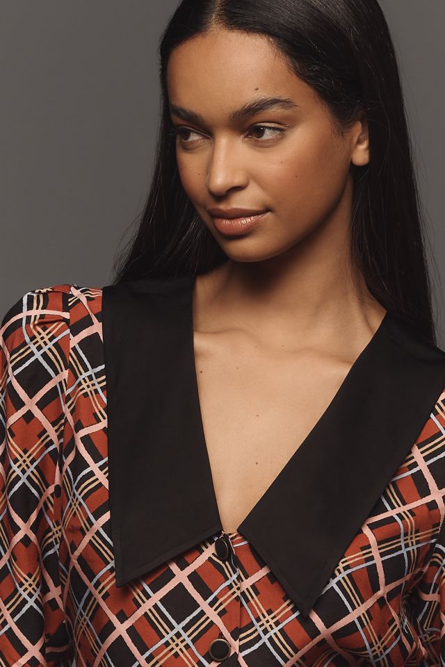 RIXO Rylee Chelsea Collar Button-Front Blouse #2