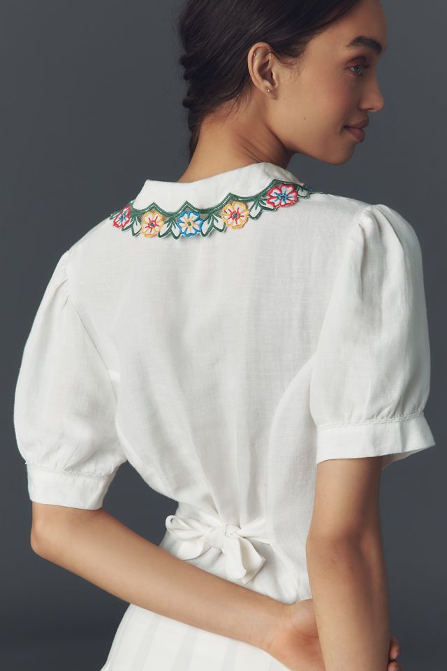 RIXO Zinia Floral Cutwork Button-Front Blouse #1