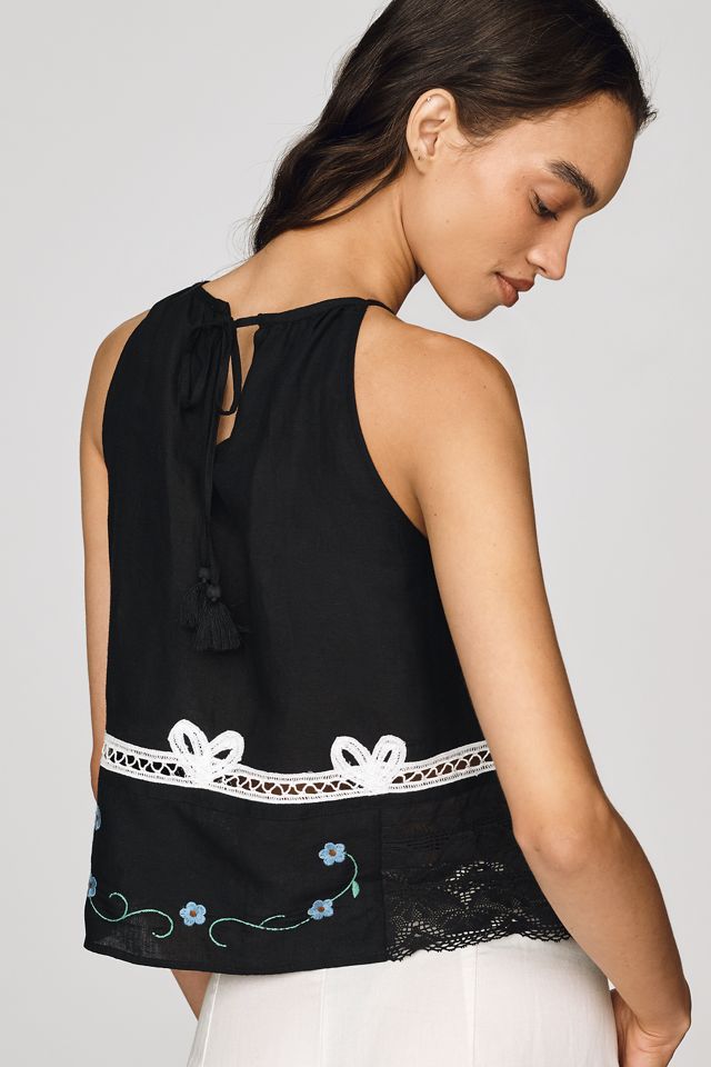 RIXO Cilla Embroidered Top #1