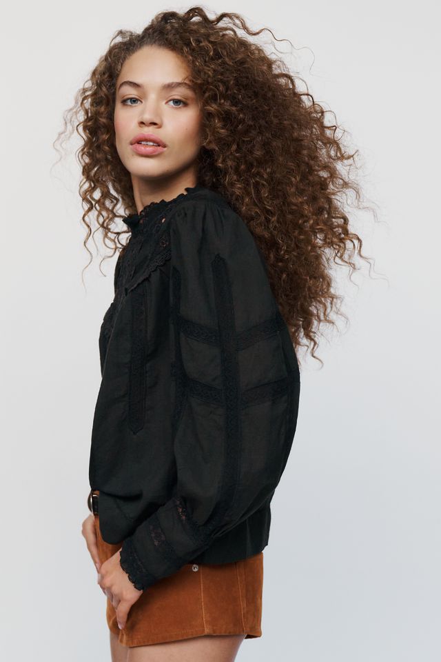 RIXO Tamsin Cotton Lace Crewneck Blouse #1