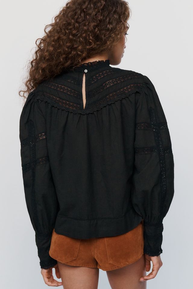 RIXO Tamsin Cotton Lace Crewneck Blouse #3